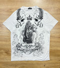 JAYLVIS and ARANCIA White Skull Rhinestone Tee