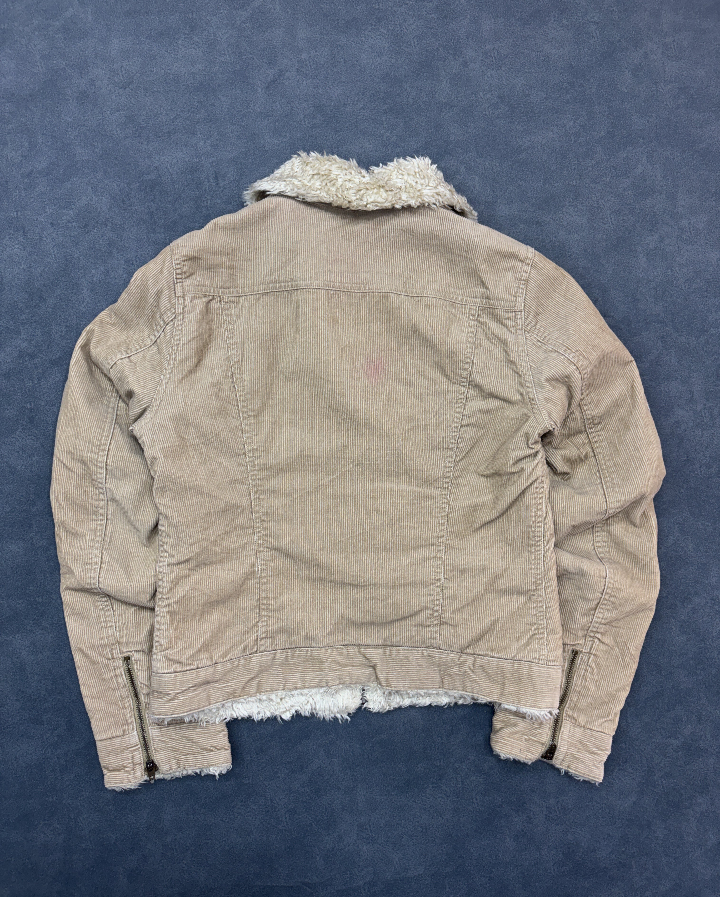 Abercrombie Beige Y2K Fur Corduroy Jacket