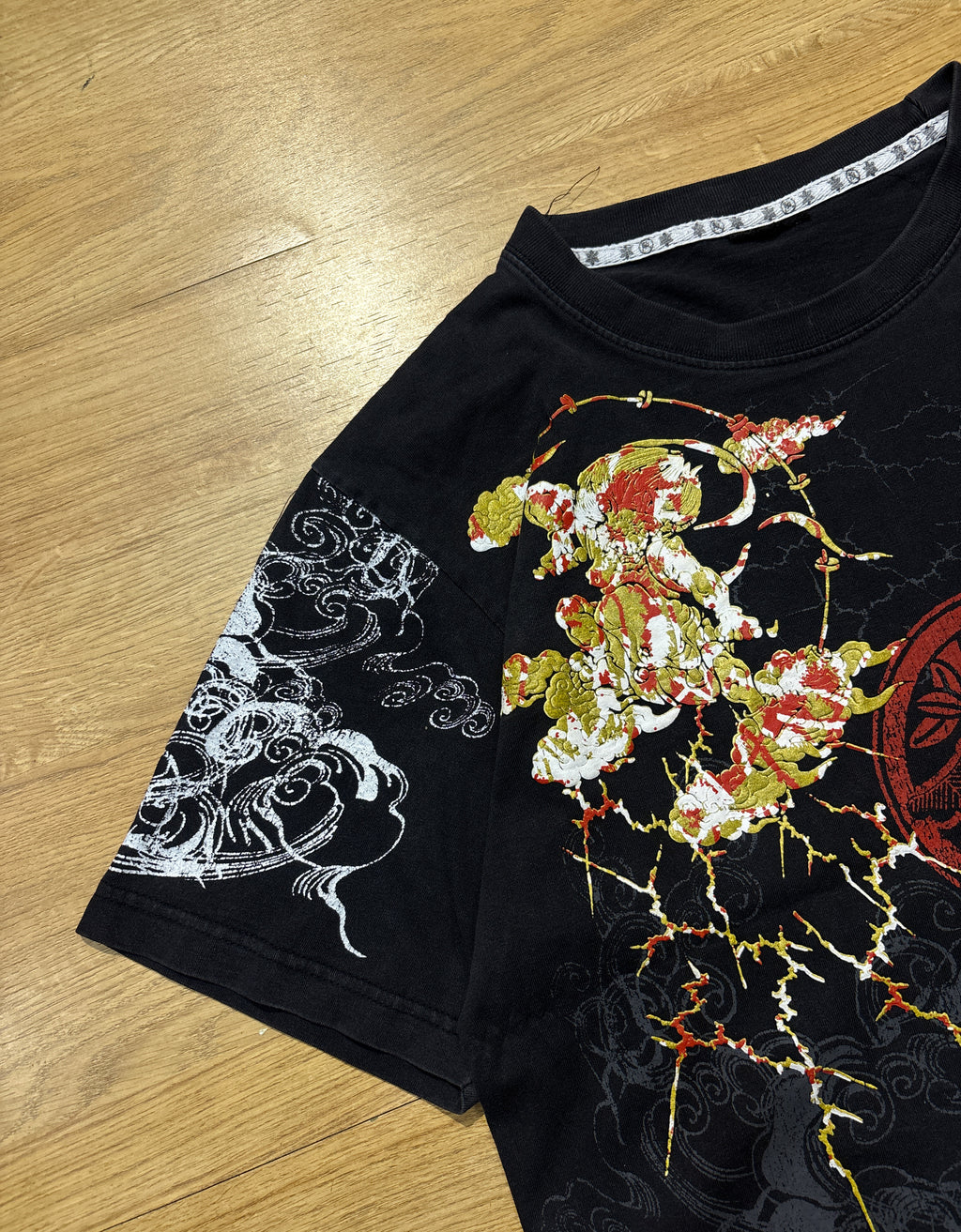 Big Train Vintage Japanese Dragon Graphic Black Tee