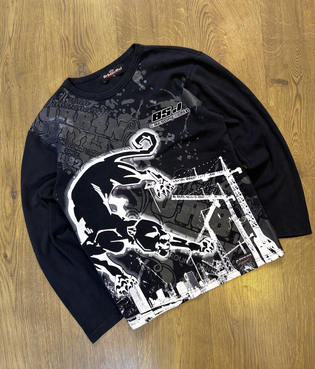 Be Someone Y2K Printed Black Full Sleeve