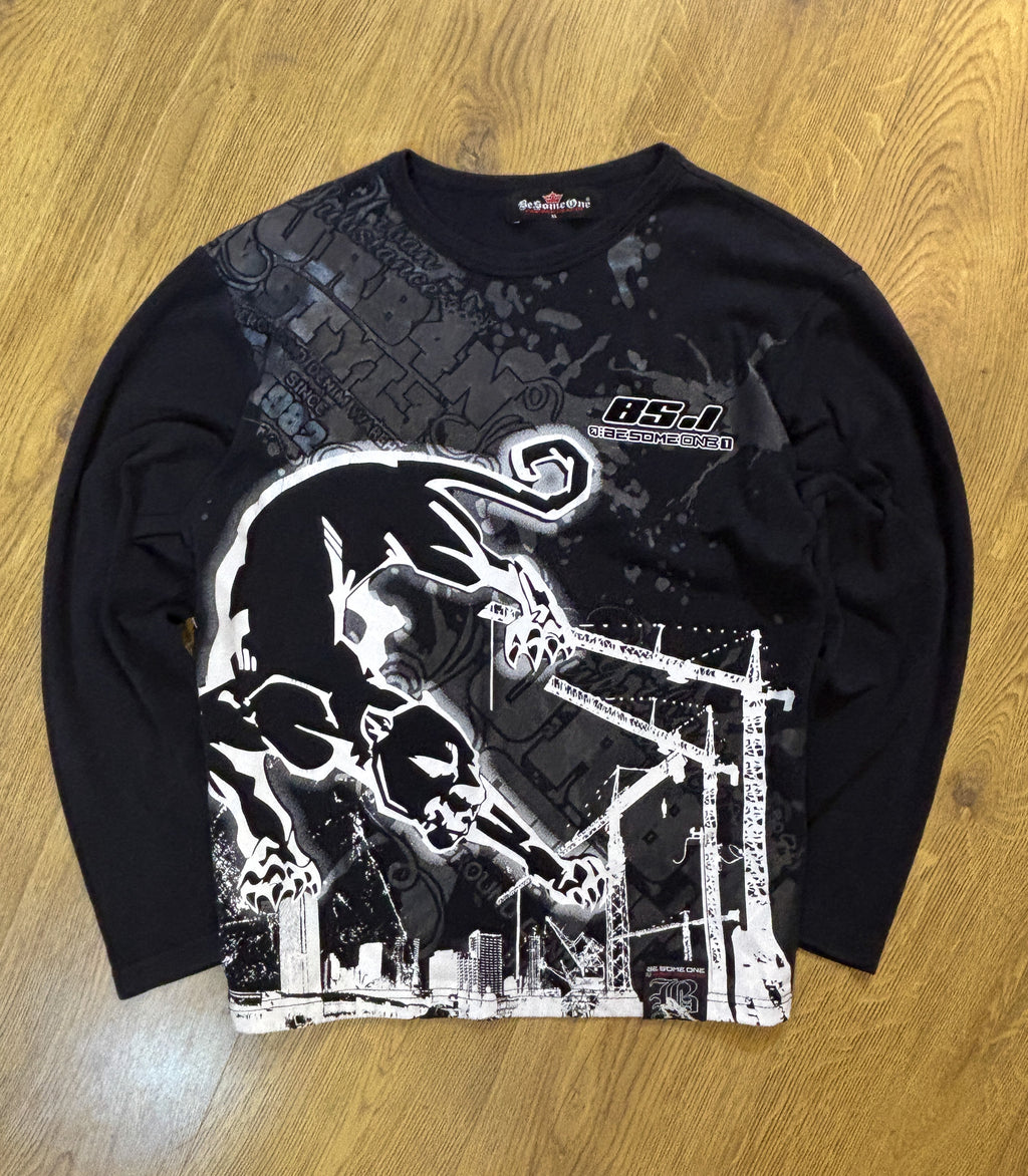 Be Someone Y2K Printed Black Full Sleeve