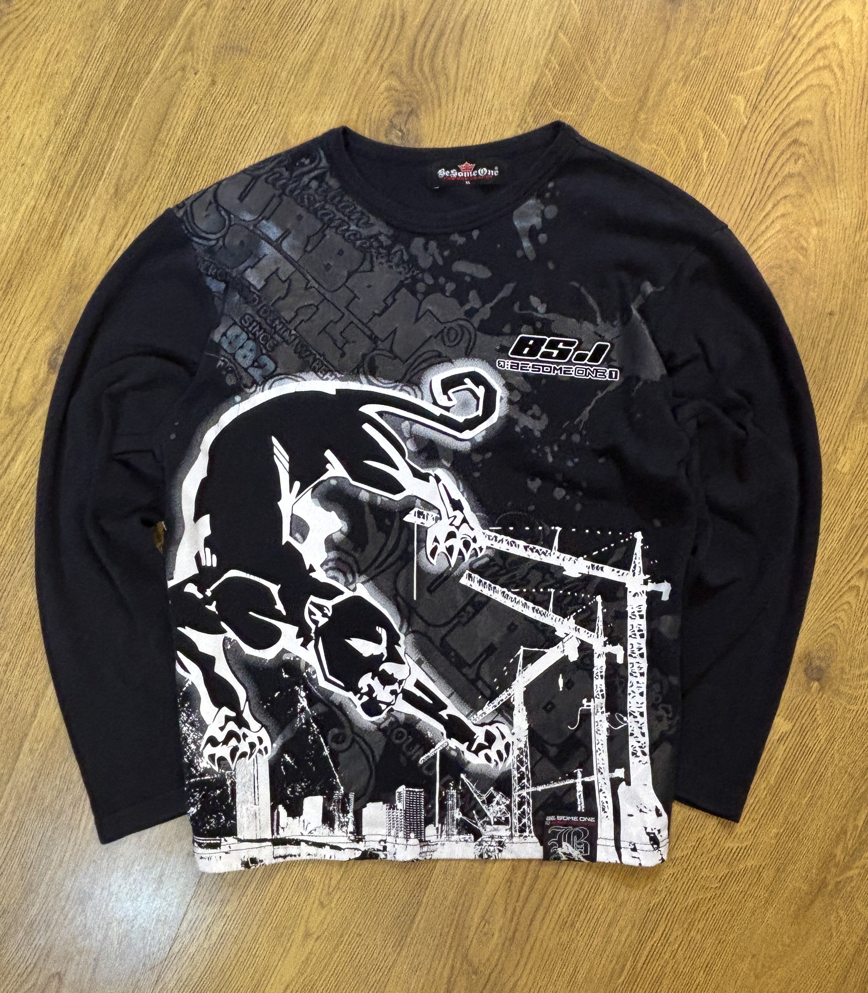 Be Someone Y2K Printed Black Full Sleeve
