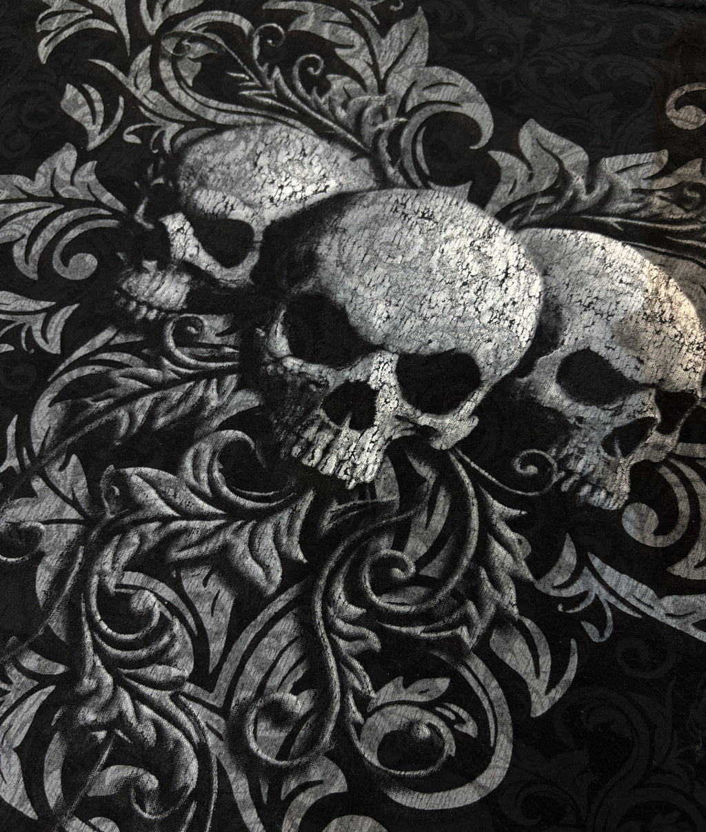 Spiral Y2K Skull Graphic Black Tee