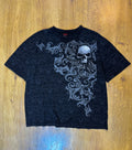 Spiral Y2K Skull Graphic Black Tee