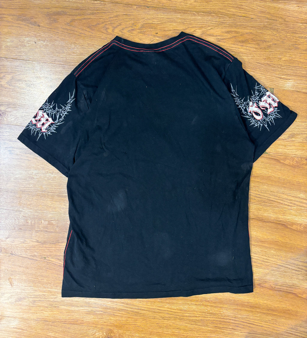SMOG Skull Dragon Printed Y2K Black Tee