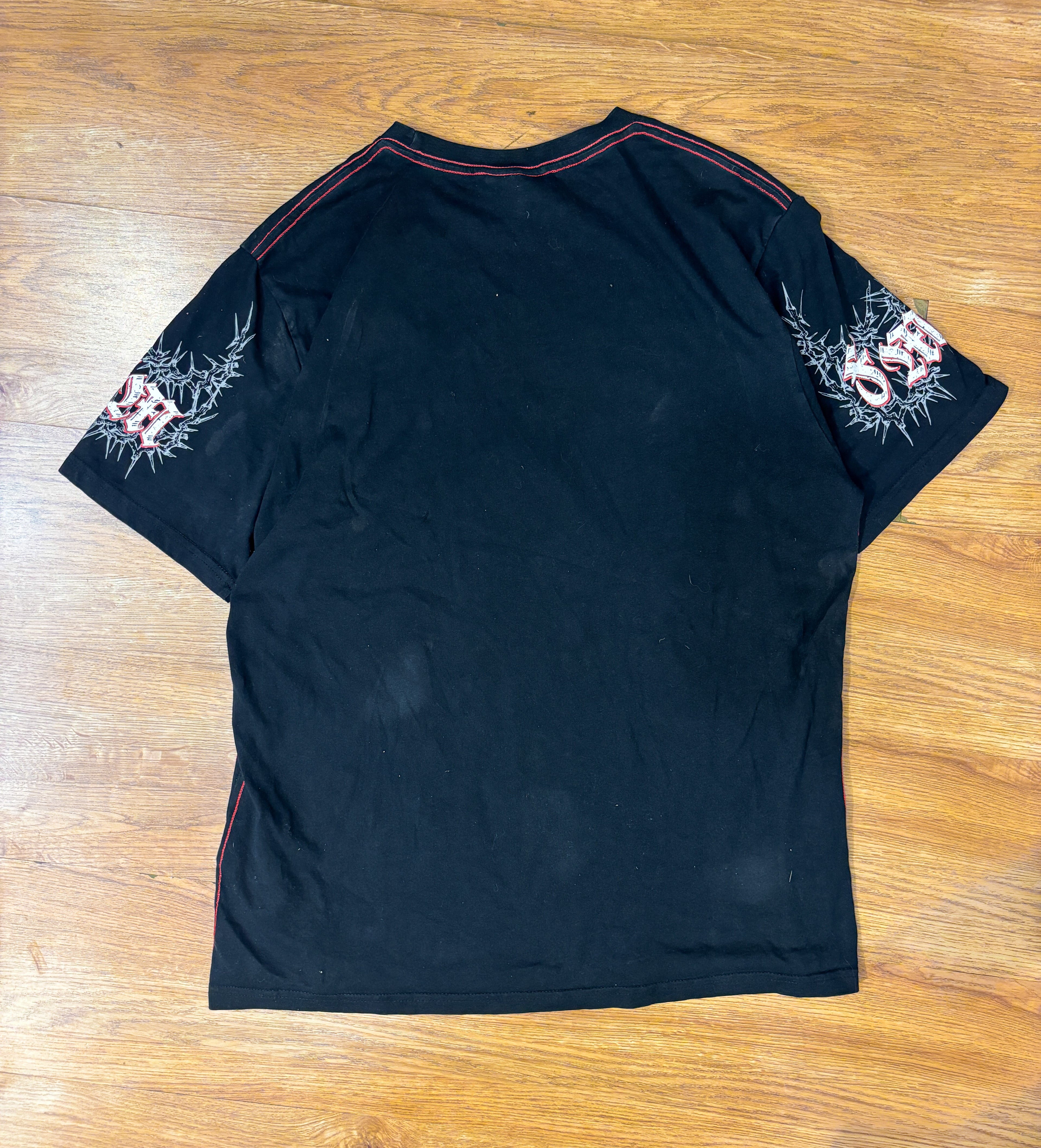 SMOG Skull Dragon Printed Y2K Black Tee
