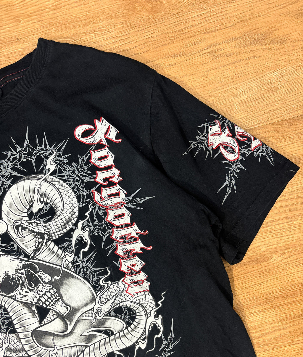 SMOG Skull Dragon Printed Y2K Black Tee