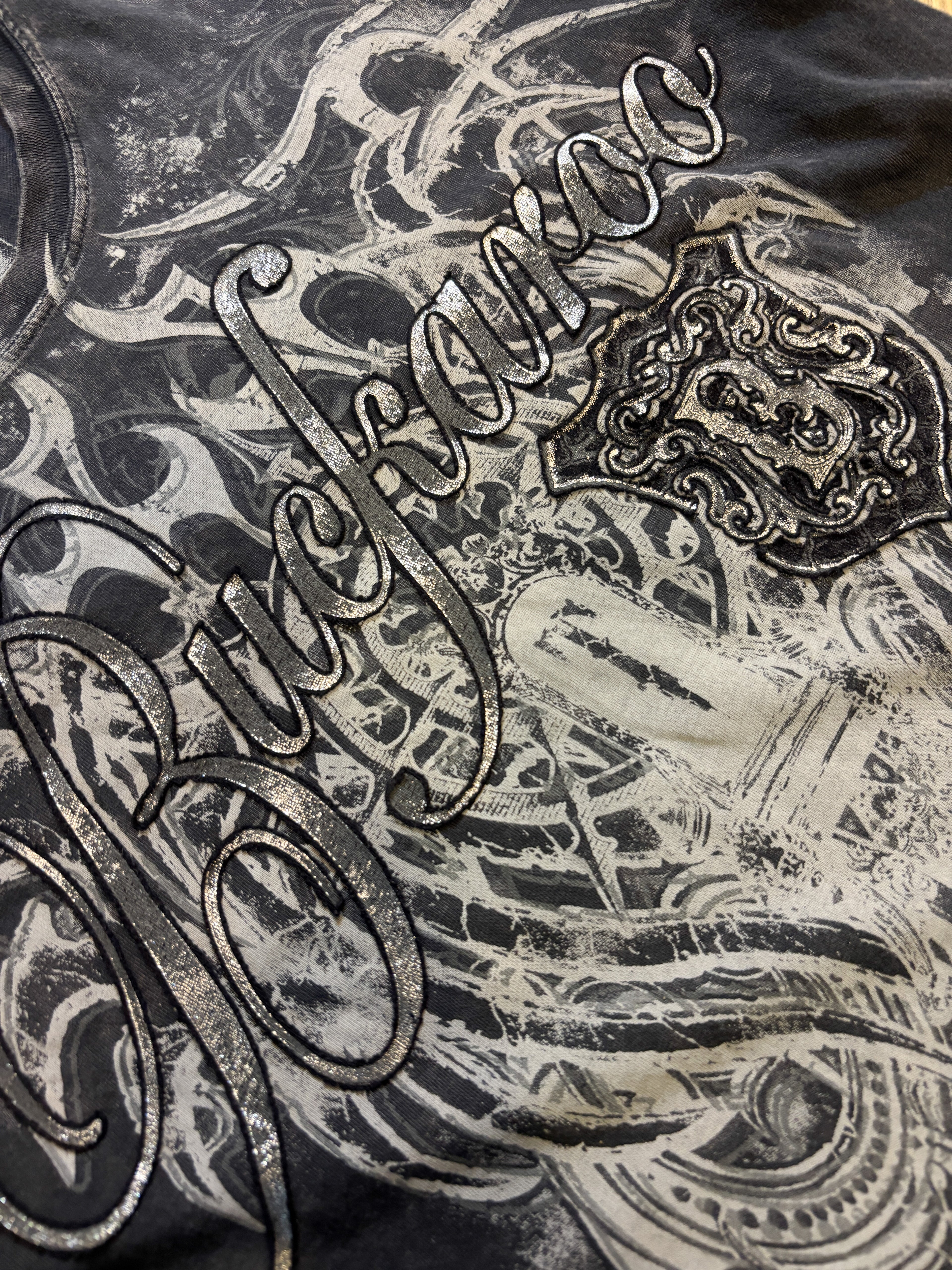 Buckaroo Y2K Gothic Grey Washed Tee
